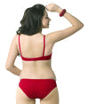 Solid Red Pure Cotton Bra Panty Set FRENCH DAINA