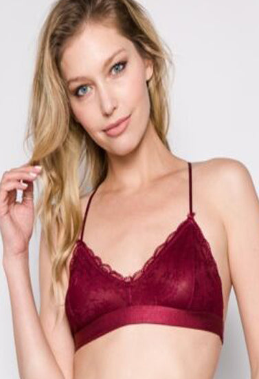 Strappy Back Lace Wireless Bralette Bra