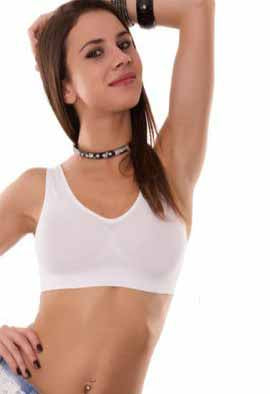 Stretch Fit Visible White Sports Bra snazzyway