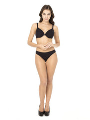 Stylish Seamless Black Push Up Bra Bikini Bottom FRENCH DAINA