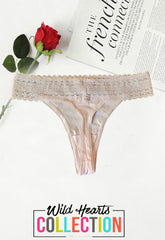 Sweetest Thing Lace V-Front Baby Pink Thong snazzyway