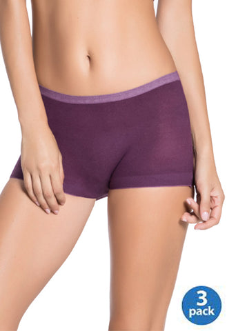 Unisex Invisible Boyshort Briefs Pack Of 3 snazzyway