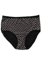 Super Comfortable White Dotted Black Cotton Plus Size Hipster Panty FRENCH DAINA