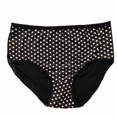 Super Comfortable White Dotted Black Cotton Plus Size Hipster Panty FRENCH DAINA