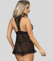 Seductive Lace Babydoll Mini Nightwear Dress snazzyway