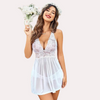 Bridal White Lace &amp; Sheer Babydoll Nightwear snazzyway