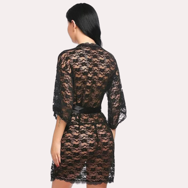 Soft & Lightweight Transparent Lace Robe snazzyway