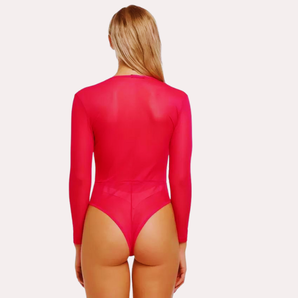 Sheer and Opaque Bodysuit for Women snazzyway