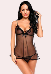 Seductive Sheer Babydoll in Black snazzyway