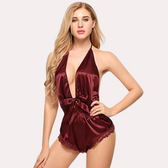 Seductive Red Satin Lingerie snazzyway