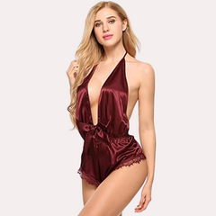 Seductive Red Satin Lingerie snazzyway