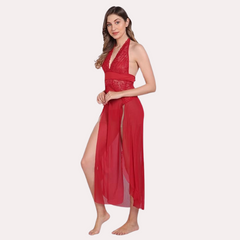 Graceful Long Sheer Nightdress for Women snazzyway