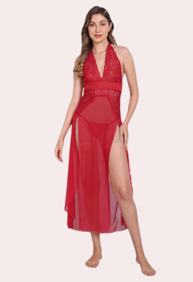 Graceful Long Sheer Nightdress for Women snazzyway