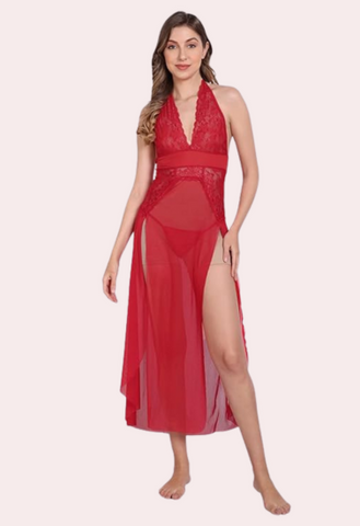 Graceful Long Sheer Nightdress for Women snazzyway