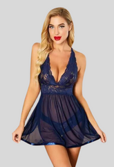 Lacy Elegance Strap Babydoll Nightwear snazzyway