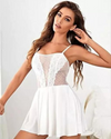 Pure Elegance White Lace Babydoll Nightwear snazzyway