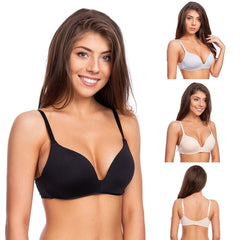 2 Pack seamless padded underwired push up bra FRENCH DAINA