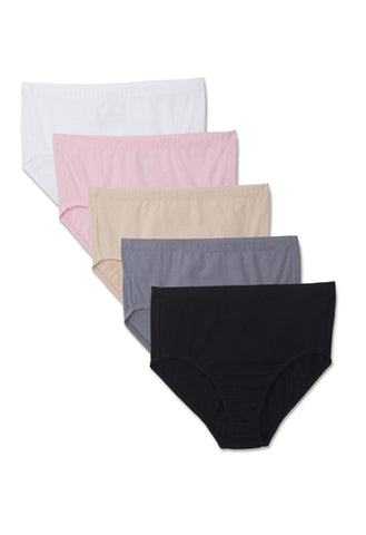 Beauty 5-Pack Soft Elastic Plus Size Panties+ 1 Free Bra snazzyway