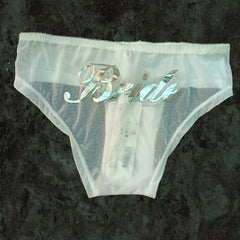 White "Bride" Hipster Panty snazzyway