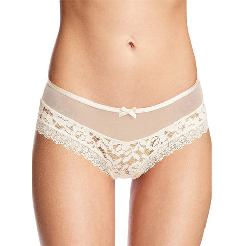 Sexy  White Lacy transparent Front Bow Bridal Panty snazzyway