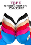 Wholesale Lot Of 6 Colorful Pushup Bras With Mix &amp;amp; Match Panties FRENCH DAINA