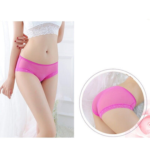 Ladies' Seamless Mesh Lace Thong Underwear snazzyway