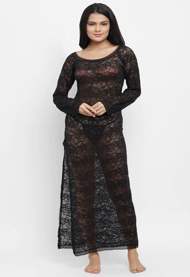 Women's Exotic Lace Open Side Long Nightwear