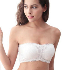 Women's Fashion Lace Padded Bandeau Tube Top FRENCH DAINA