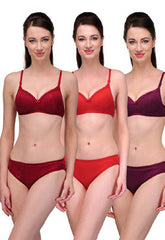 Elegant Solid Color Bra Sets ( Pk of 3) FRENCH DAINA