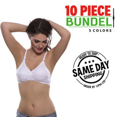 Clearance sale Pack of 10 cotton summer bras FRENCH DAINA