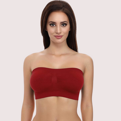 Maroon Magic Tube Bandeau Bra for Women snazzyway