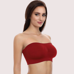 Maroon Magic Tube Bandeau Bra for Women snazzyway