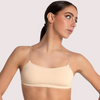 Sexy Tube Bandeau Bra with Transparent Straps in Nude snazzyway