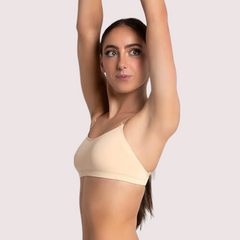 Sexy Tube Bandeau Bra with Transparent Straps in Nude snazzyway