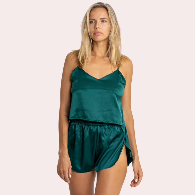 Sexy Silk Honeymoon Cami and Shorts Set for Her snazzyway