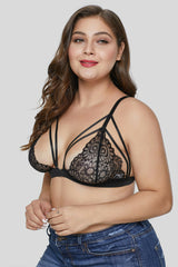 Plus size strappy lace Bralette snazzyway