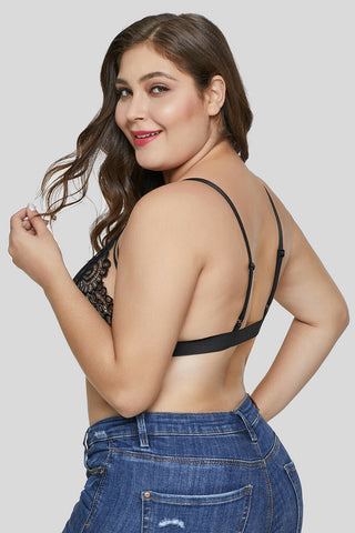 Plus size strappy lace Bralette snazzyway