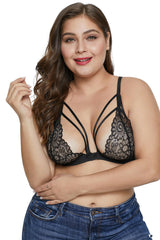 Plus size strappy lace Bralette snazzyway