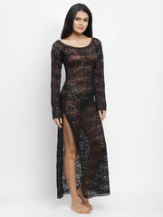 Women's Exotic Lace Open Side Long Nightwear snazzyway