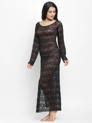 Women's Exotic Lace Open Side Long Nightwear snazzyway