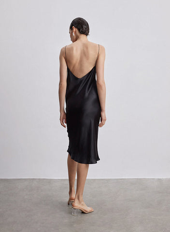 Silk Slip V-Neck Cocktail Party Dress snazzyway