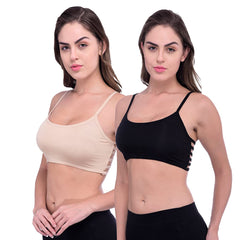 Pack Of 2 Sexy Back Stripe Bralette Bra FRENCH DAINA