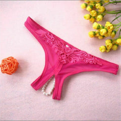 Crotchless Night Pearl Thongs G-string Sexy Lace Panties French Daina