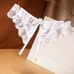 Womens Sexy Lace Floral Crotchless G-Strings Panties French Daina