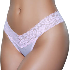 3 Pack Mesh Lace Crotch Sheer Floral Thong snazzyway