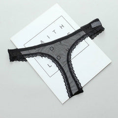 2 Pack Plus size see through thong panties French Daina