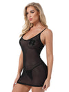 Sexy see through black mesh Chemise snazzyway