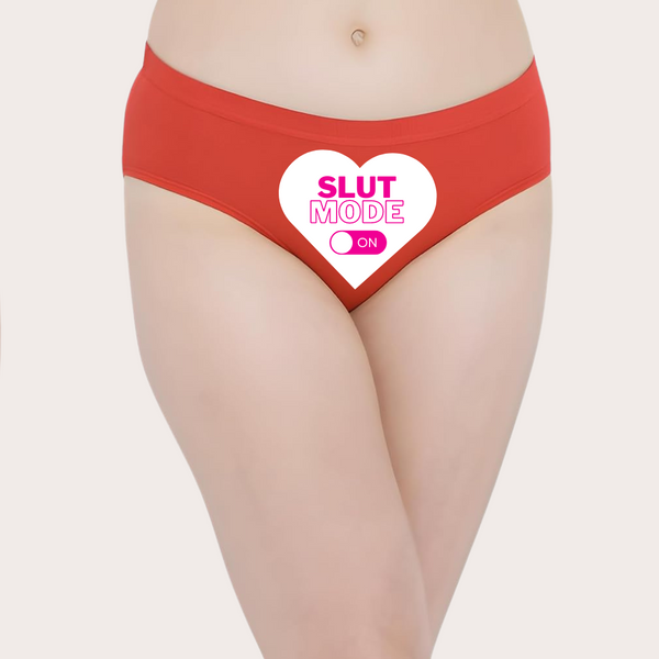 Heart-themed ‘Slut Mode On’ text Custom Panty snazzyway