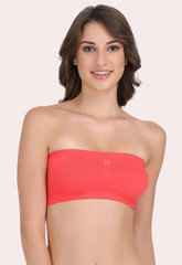 Sexy Coral Red Tube Bandeau Bra Top for Her snazzyway