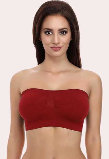 Maroon Magic Tube Bandeau Bra for Women snazzyway